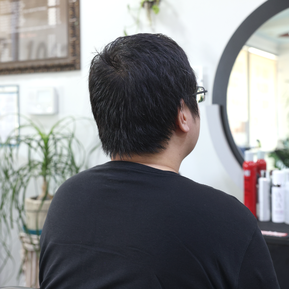 Clean fade haircut before transformation